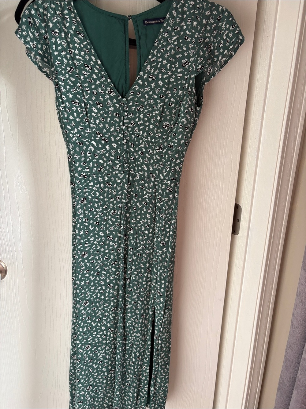 Abercrombie & Fitch Dark Green Floral Midi Dress